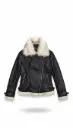 Aviator Edge: Black Faux Leather Shearling Moto Jacket
