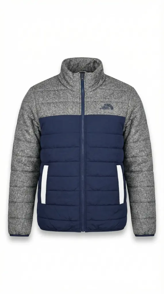 Mountain & City: Color Block Puffer with Tweed Knit Detail