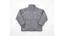Velocity Gray: Puffer Jacket with White Racing Piping