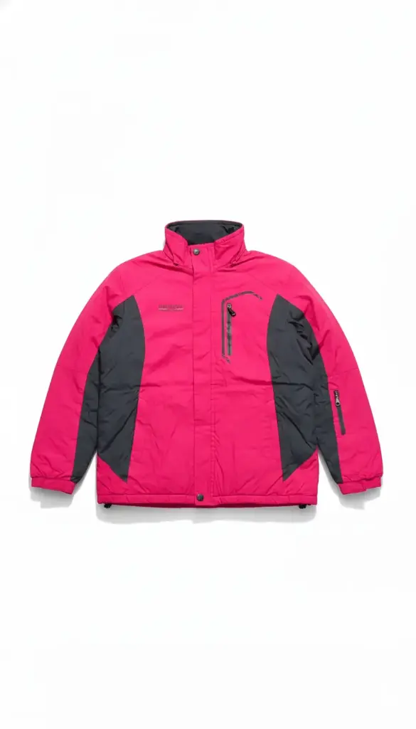 💖 Hit the Slopes: Neon Pink & Charcoal Technical Ski Jacket 💖