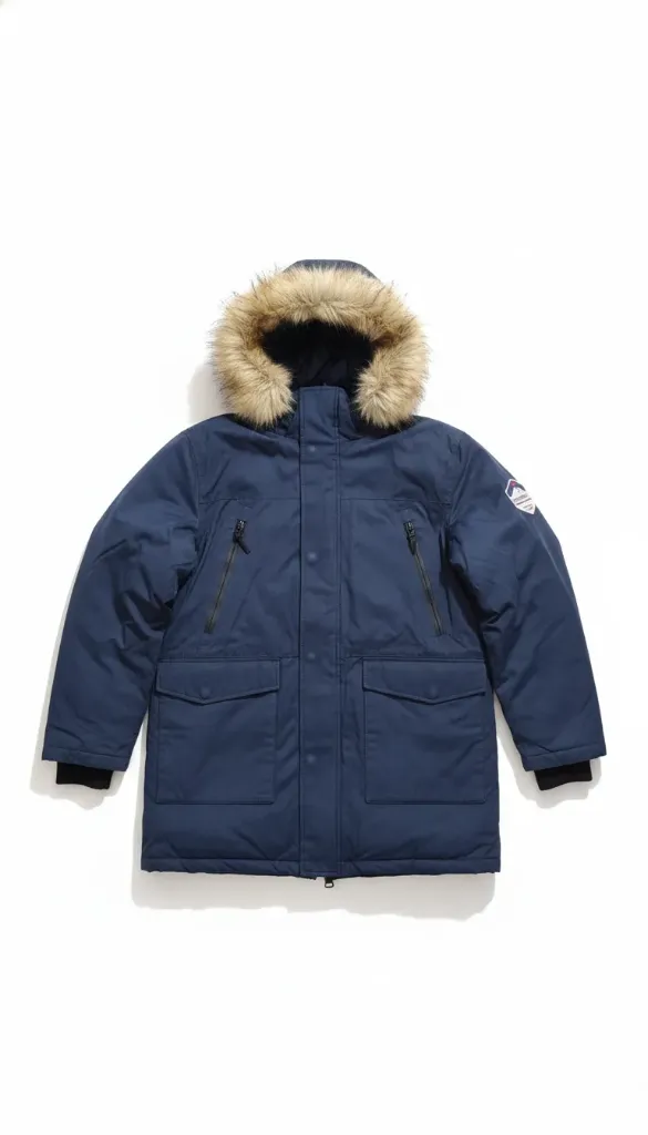 ❄️ Arctic Ready: Navy Blue Expedition Parka with Faux Fur Hood ❄️
